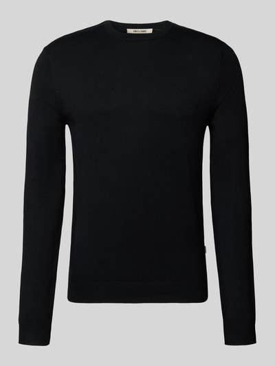 Only & Sons Regular fit gebreide pullover van viscosemix, model 'WYLER' Zwart - 2
