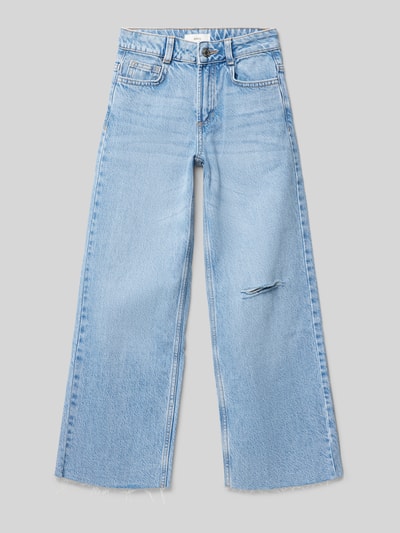 Mango Wide Leg Jeans im Destroyed-Look Blau 1