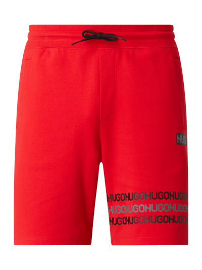 HUGO Sweatshorts van katoen, model 'Dakumi' Rood - 2