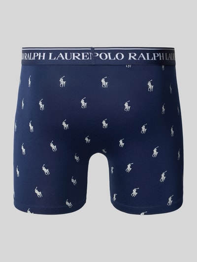 Produktfoto, Trunks aus Baumwoll-Mix im 3er-Pack von Polo Ralph Lauren Underwear, dunkelblau mit weißen Motiven und elastischem Bund