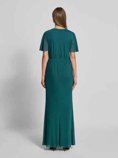 Christian Berg Cocktail Abendkleid mit V-Ausschnitt Dunkelgruen Melange 5