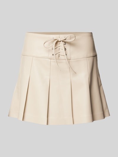 Guess Spódnica mini z imitacji skóry model ‘EMERY PLEATED SKIRT’ Złamany biały 2