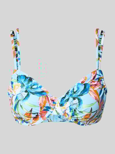 VENICE BEACH Bikini-Oberteil mit floralem Allover-Print Modell 'Caru' Hellblau 1