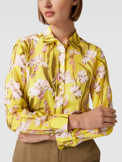 Gant Overhemdblouse met all-over motief Geel - 3