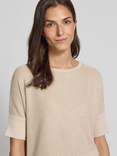 Someday Strickpullover mit gerippten Abschlüssen Modell 'Telanor' Sand 3