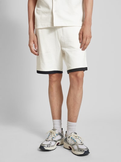 Only & Sons Straight leg korte broek met structuurmotief, model 'MABON LIFE' Offwhite - 4