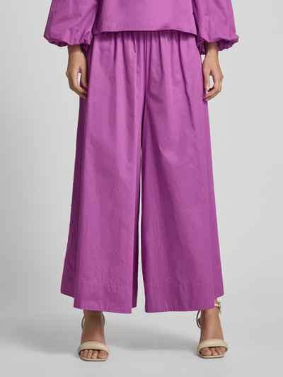 Christian Berg Woman Broek met wijde pijpen en elastische band Paars - 4