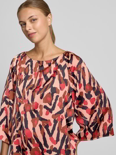 s.Oliver BLACK LABEL Regular Fit Langarmbluse mit Allover-Muster Rostrot 3