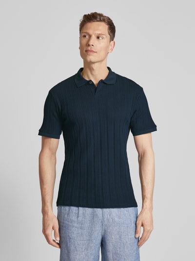 SELECTED HOMME Koszulka polo z krótką listwą guzikową model ‘JADEN’ Granatowy 4