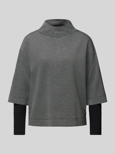 s.Oliver BLACK LABEL Sweatshirt met pied-de-poule-motief Antraciet - 2