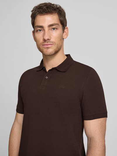 s.Oliver RED LABEL Koszulka polo z czystej bawełny o kroju regular fit Ciemnobrązowy 3