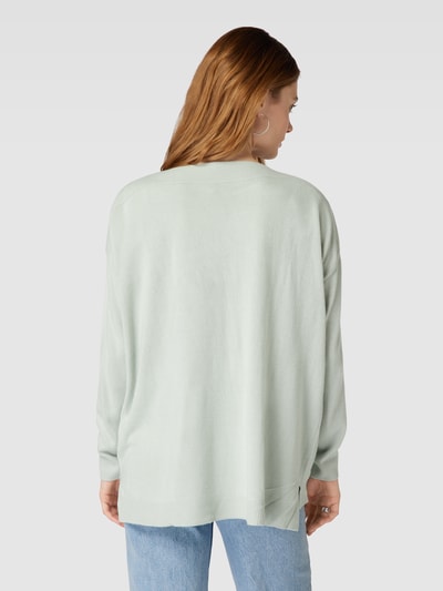 Only Oversized gebreide pullover met boothals, model 'AMALIA' Mintgroen - 5