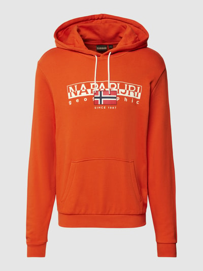 Napapijri Bluza z kapturem z nadrukiem z logo Pomarańczowy 2