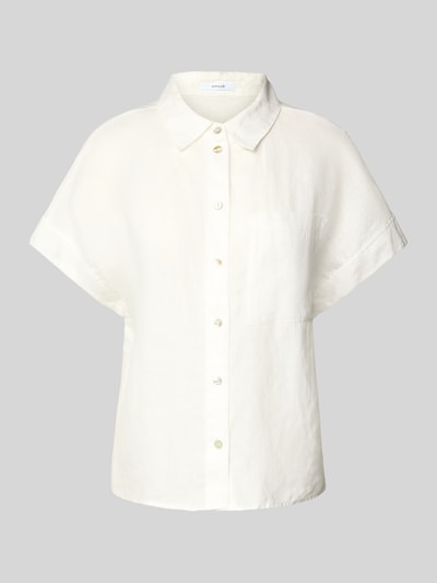 OPUS Slim fit linnen blouse met 1/2-mouwen, model 'Felisa' Offwhite - 2