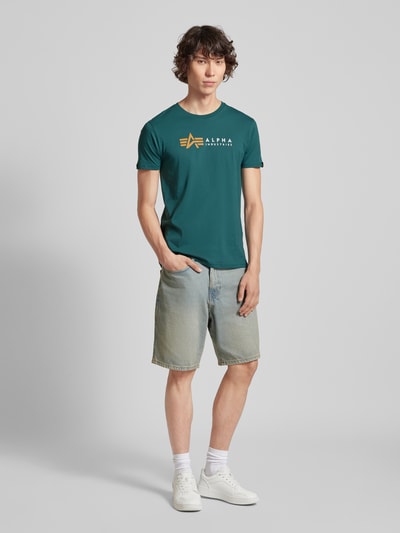 Alpha Industries T-Shirt mit Label-Print Petrol 1