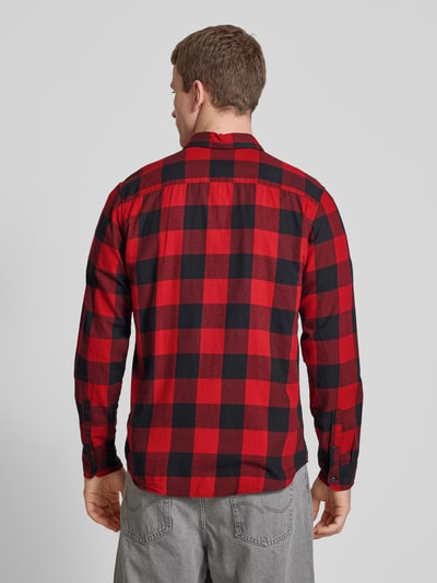 Jack & Jones Freizeithemd mit Knopfleiste Modell 'GINGHAM' Hellrot 5