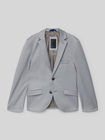 Produktfoto, hellgrauer Blazer mit Reverskragen von G.O.L., Regular Fit, Viskose-Mix, Knopfverschluss, Pattentaschen, strukturierte Oberfläche