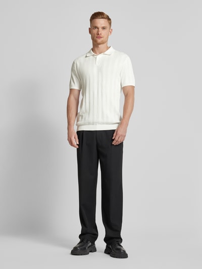 MCNEAL Poloshirt met ribboorden Offwhite - 1