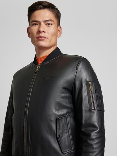 Original Bombers Jas in leerlook Zwart - 3