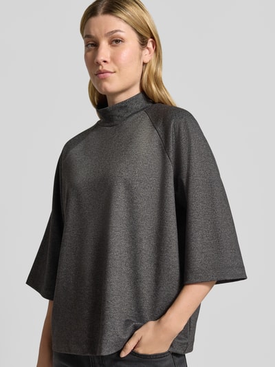 Soyaconcept Loose Fit Blusentop mit Mock Neck Dunkelgrau 3