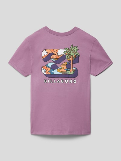 Billabong T-shirt z nadrukiem z logo Śliwkowy 3