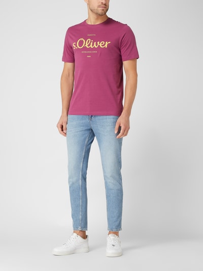 s.Oliver RED LABEL Regular Fit T-Shirt mit Logo-Print  Fuchsia 1