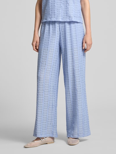VERO MODA Weite Hose mit Spitzenmuster Modell 'CASSANDRA' Hellblau 4