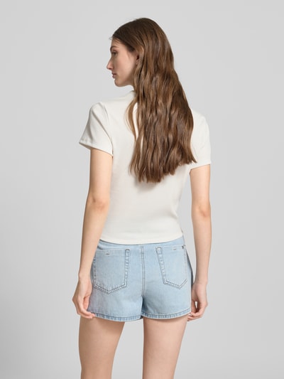 Only Regular fit T-shirt in riblook, model 'DANIELLA' Offwhite - 5