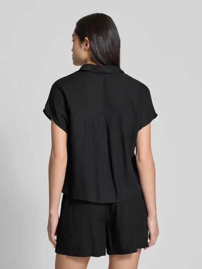 Pieces Bluzka koszulowa o pudełkowym kroju z wiązanym detalem model ‘PIA’ Czarny 5