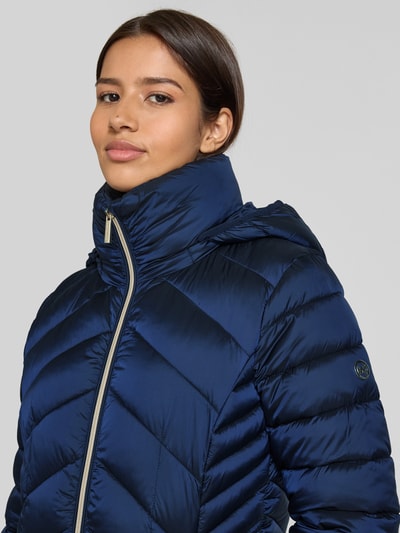 MICHAEL Michael Kors Gewatteerde lange jas met opstaande kraag, model 'Longline' Marineblauw - 3
