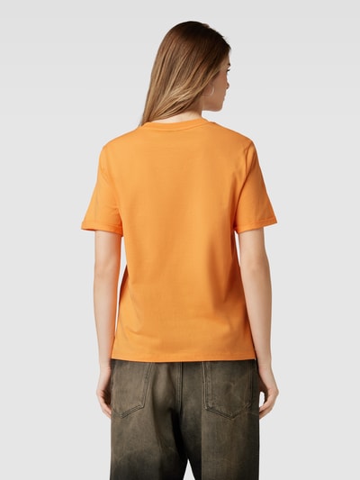 Pieces T-Shirt in unifarbenem Design Modell 'RIA' Orange 5