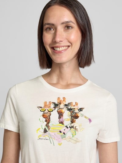 Marc Cain T-Shirt mit Rundhalsausschnitt Offwhite 3