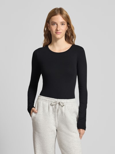 Gina Tricot Bluzka z długim rękawem z dekoltem okrągłym Czarny 4