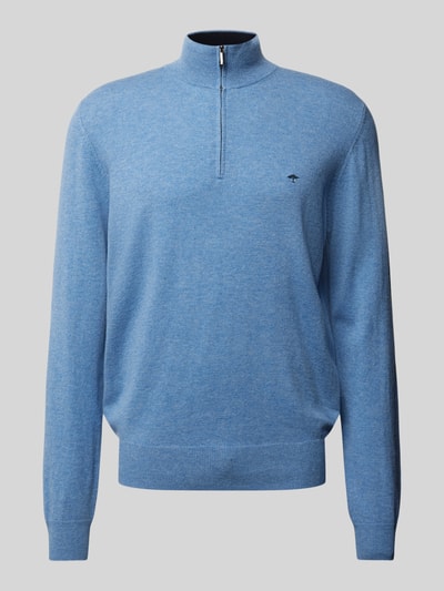 Fynch-Hatton Strickpullover mit Troyer-Kragen Hellblau 2