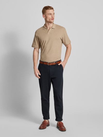 Jack & Jones Premium Poloshirt mit gerippten Ärmelabschlüssen Modell 'BLADON' Offwhite 1