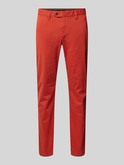 Christian Berg Men Regular Fit Chino mit Gürtelschlaufen Rot 1