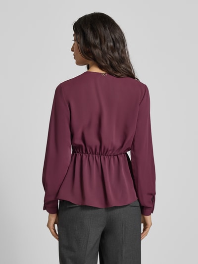 Rinascimento Regular fit blouse met knoopdetail Bordeaux - 5