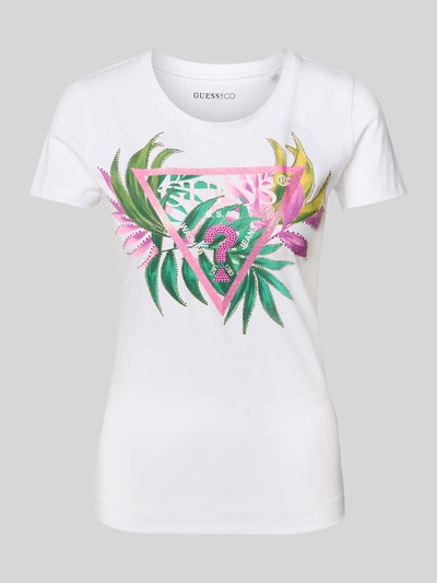 Guess T-shirt z nadrukiem z logo Biały 2