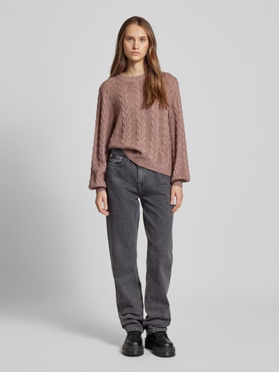 Only Gebreide pullover met ronde hals, model 'RUBINA' Oudroze - 1