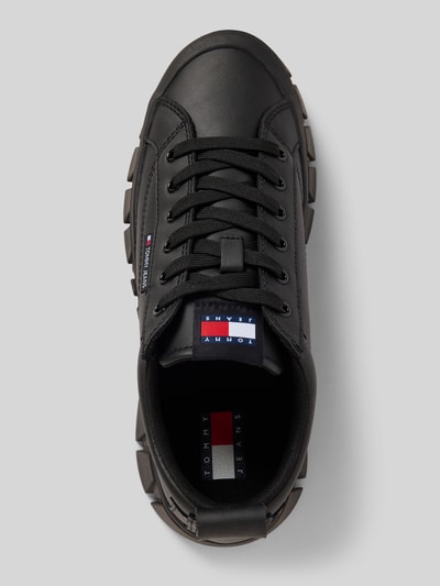Tommy Jeans Low Top Sneaker aus Leder-Mix Black 3