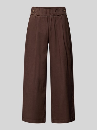 Produktfoto, Culotte aus Viskose-Mix mit Knopfverschluss Modell 'Martinique' von Buena Vista in Braun, Loose Fit, elastischer Bund, französische Eingrifftaschen, Gesäßtaschen, glatte stoffartige Textur