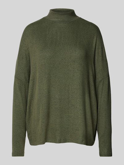 Soyaconcept Sweter z dzianiny ze stójką model ‘BIARA’ Khaki melanż 2