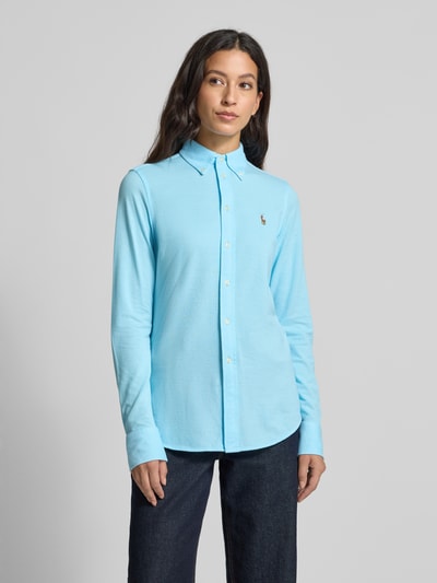 Polo Ralph Lauren Slim fit overhemdblouse met button-downkraag Turquoise - 4