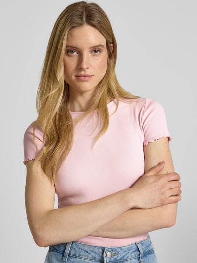 Jake*s Casual T-Shirt mit Muschelsaum Fuchsia 3