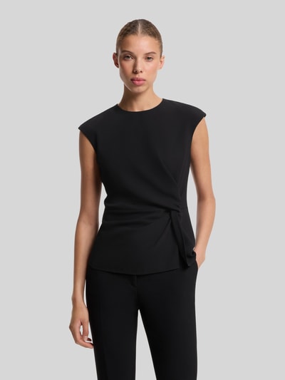 HUGO Regular Fit Kurzarmbluse mit Knoten-Detail Modell 'Cathida' Black 4