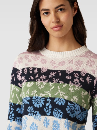 Weekend Max Mara Gebreide pullover met all-over bloemenmotief, model 'FLERES' Lichtblauw - 3