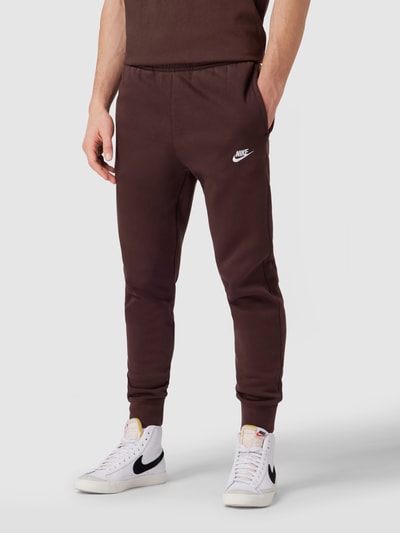 Nike Standard fit sweatpants met labelstitching Donkerbruin - 4