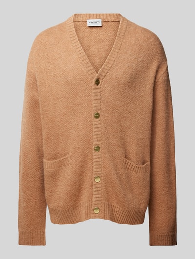 Carhartt Work In Progress Strickjacke mit Knopfleiste und Eingrifftaschen Modell 'MERTON' Beige 2