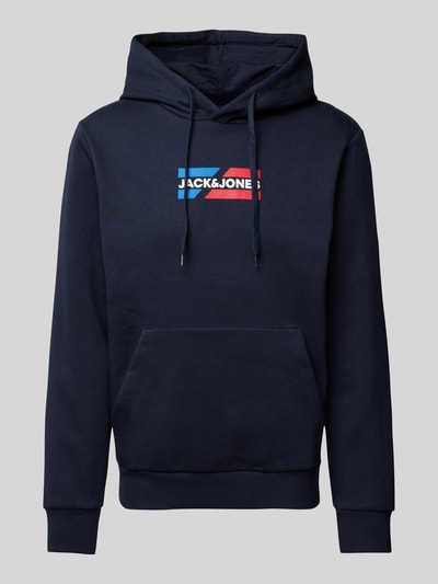 Jack & Jones Hoodie mit Label-Print Modell 'ECORP' Marine 1