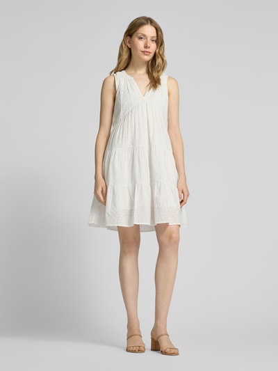 DKNY Minikleid mit Lochstickerei Weiss 1